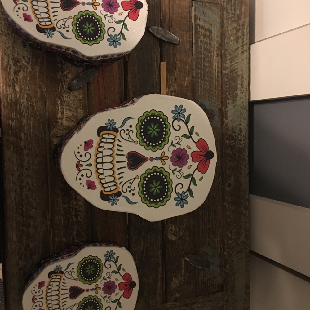 Day of the Dead sugar skull nesting boxes NWT